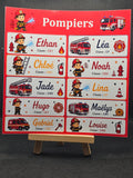Étiquettes scolaire personnalisées — Thème Pompiers —