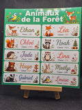 Étiquettes scolaire personnalisées — Thème Animaux de la Forêt —
