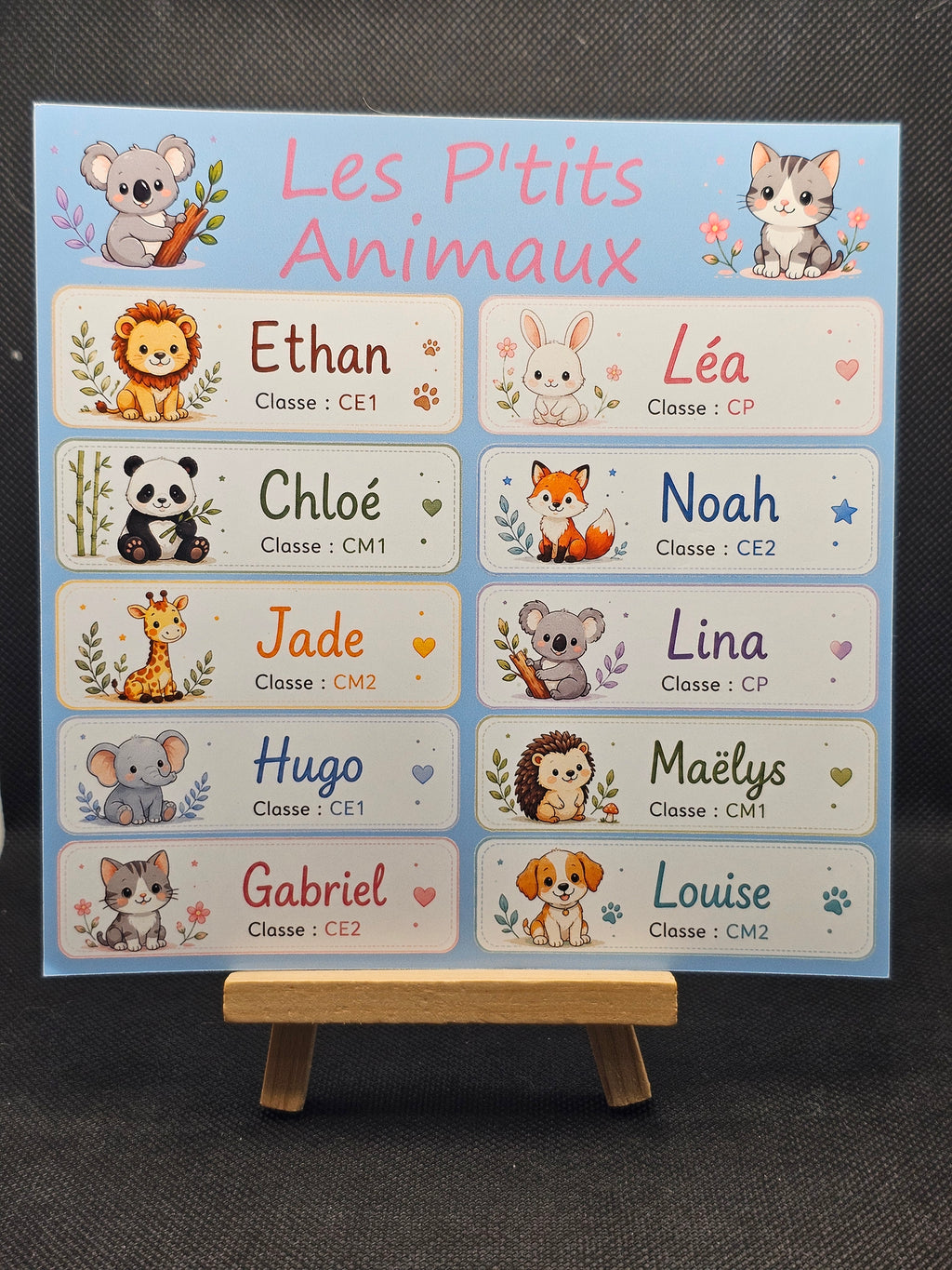 Étiquettes scolaire personnalisées — Thème Les P'tits Animaux —