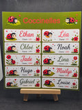 Étiquettes scolaire personnalisées — Thème Coccinelles —