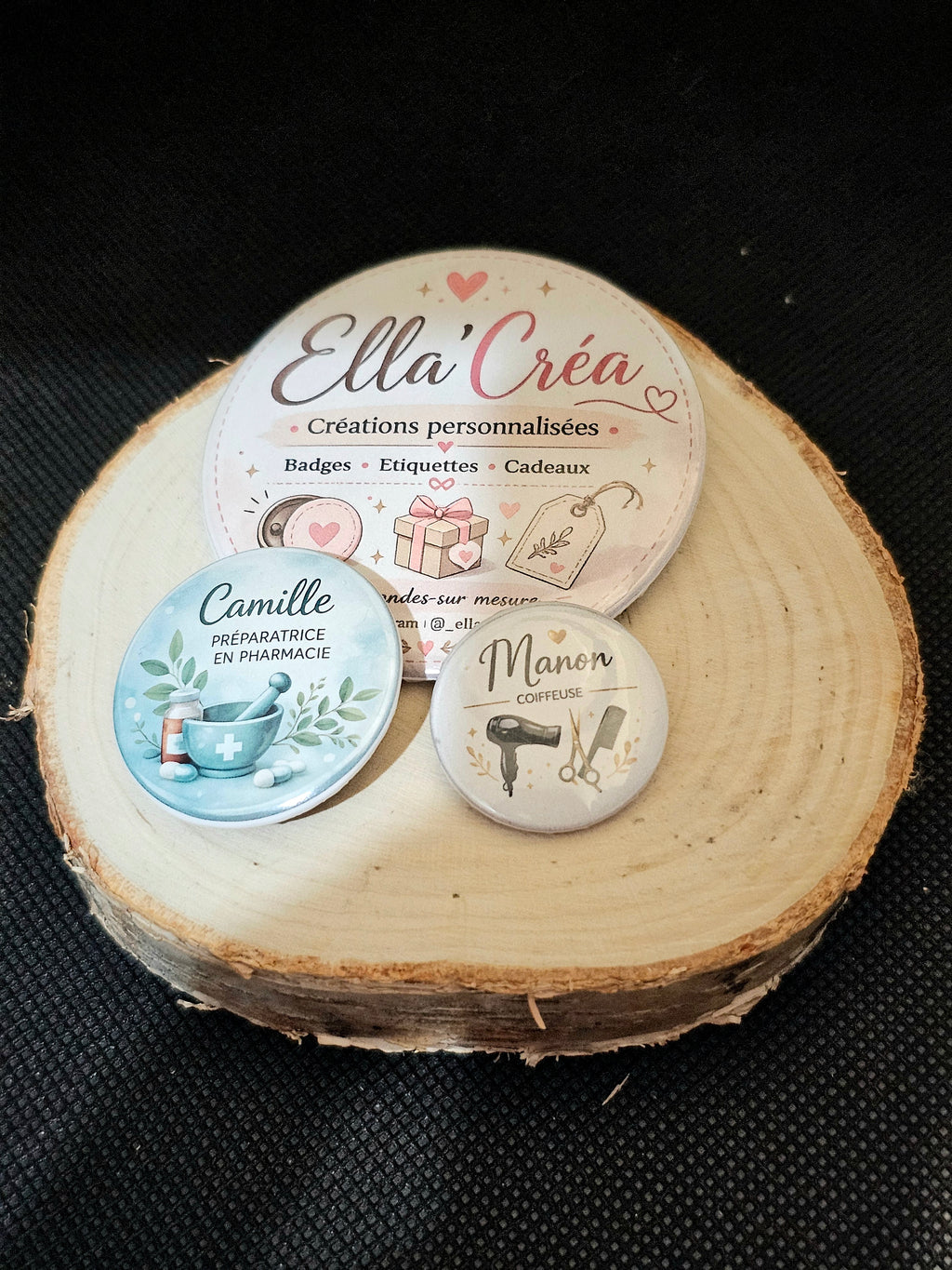 Badge personnalisé avec prénom, métier ou événement — 58mm —