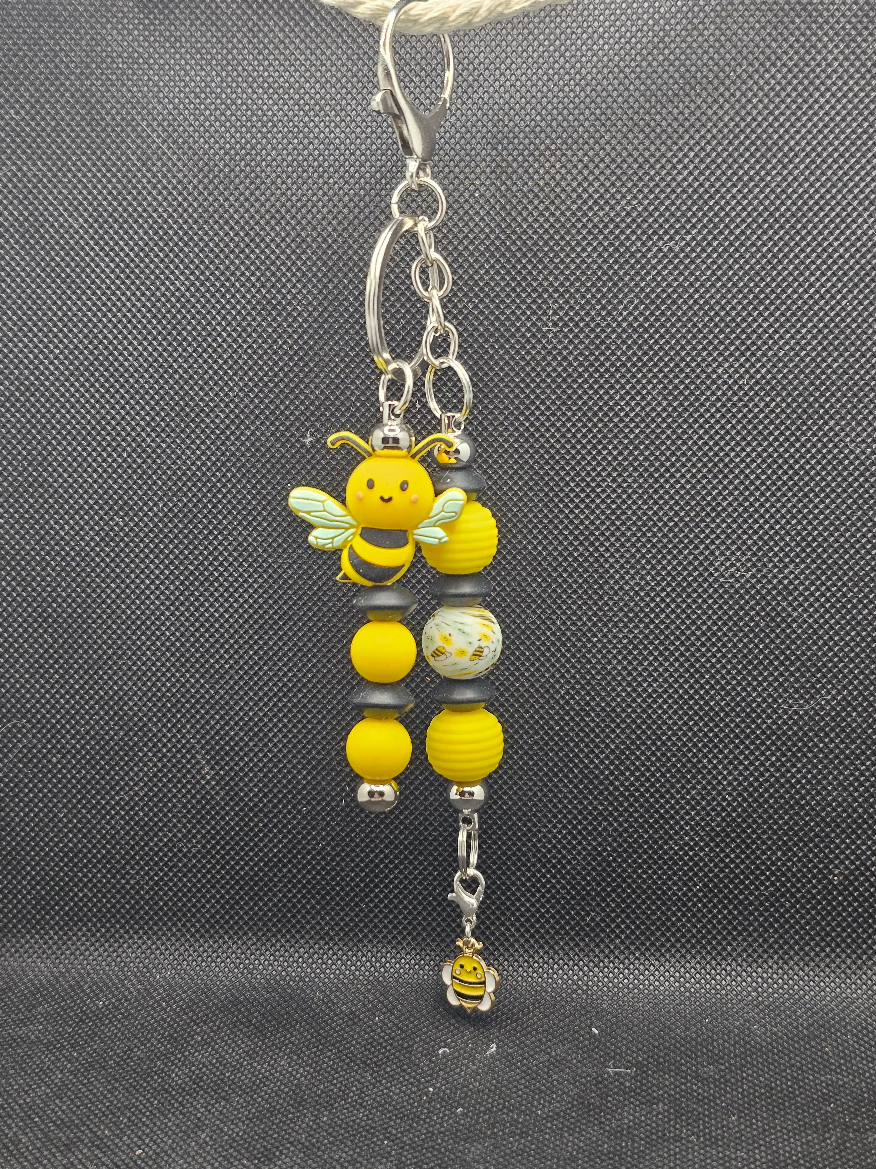 Porte-clés double — Thème Abeille 🐝🍯 —