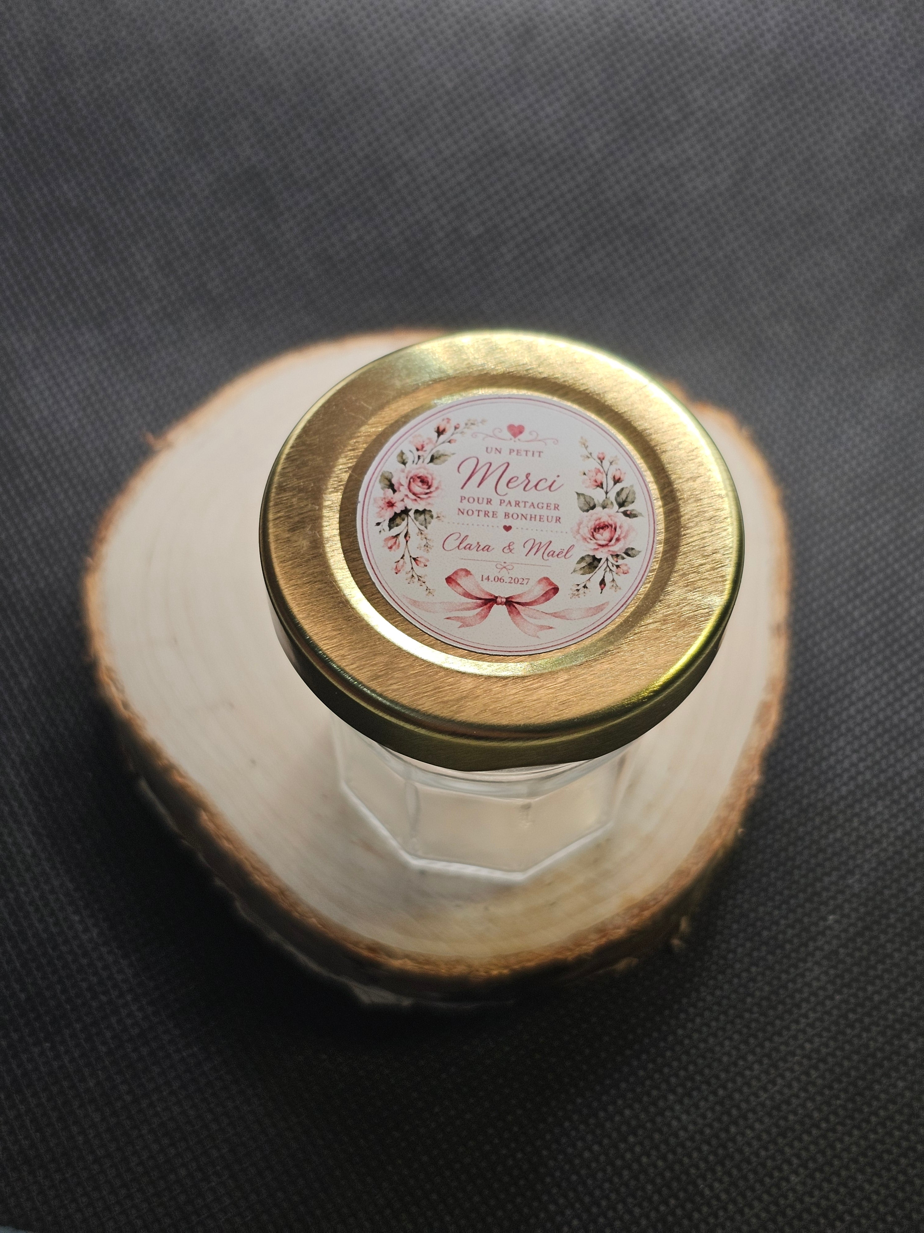 Étiquettes rondes personnalisées pour cadeaux d’invités — Ø 5cm —