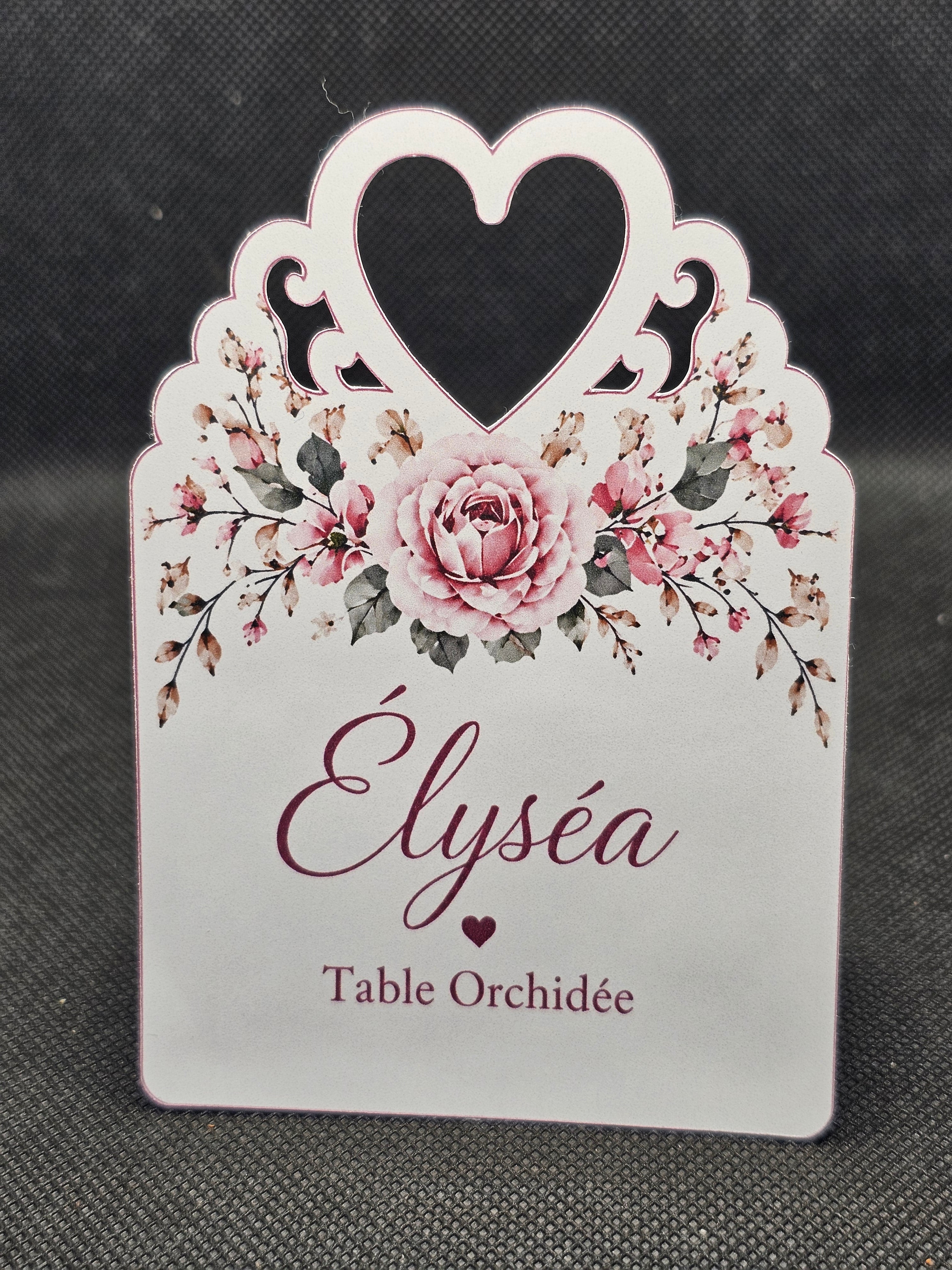 Marque-place chevalet grand format — Rose Éternelle —