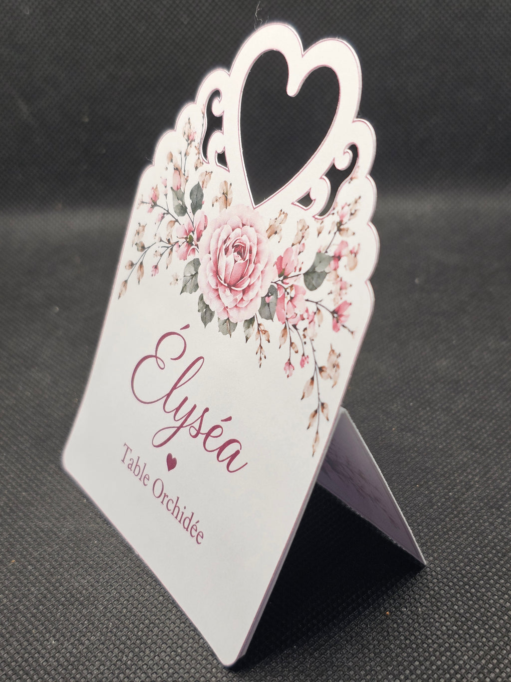 Marque-place chevalet grand format — Rose Éternelle —