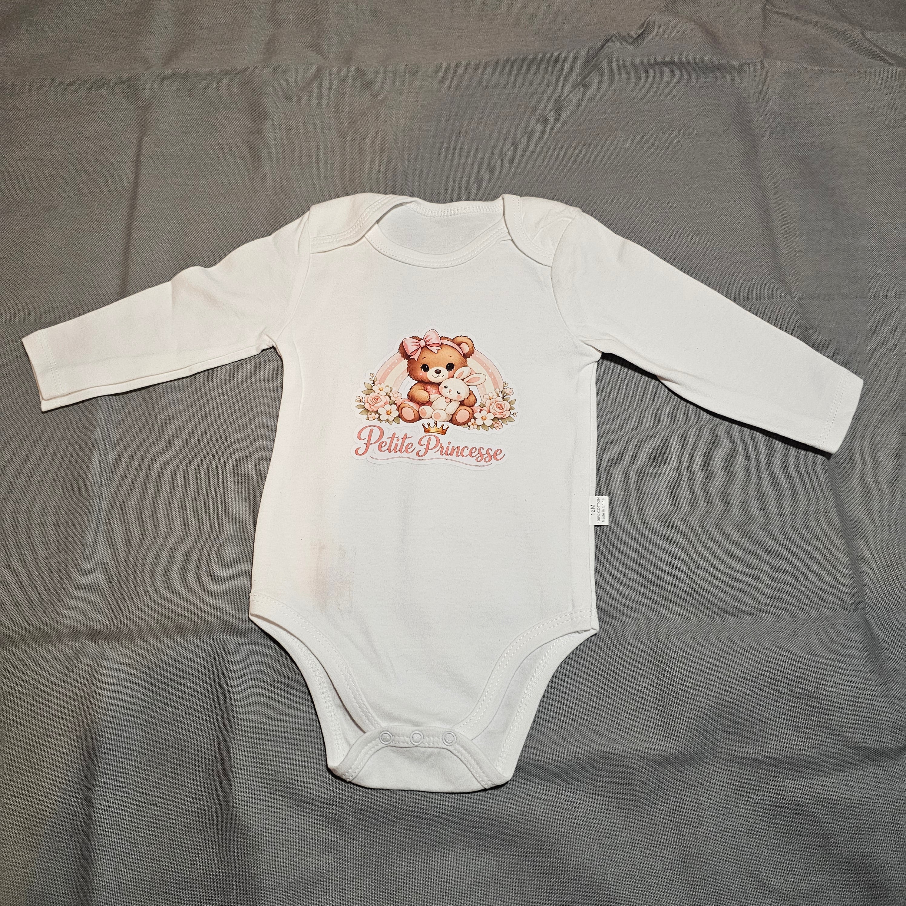 Bodie manches longues personnalisé pour bébé — 12 mois —