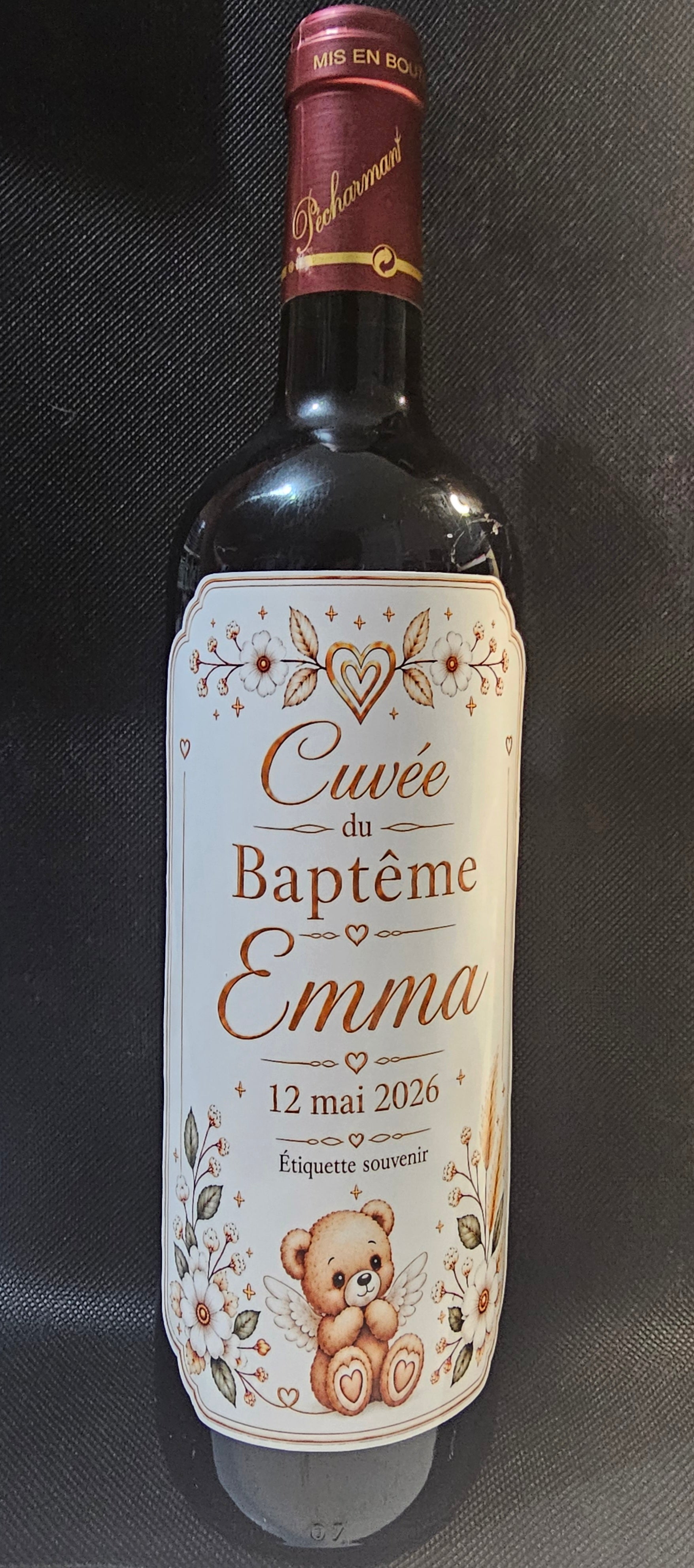 Étiquette personnalisée pour bouteille — 9 × 16 cm —