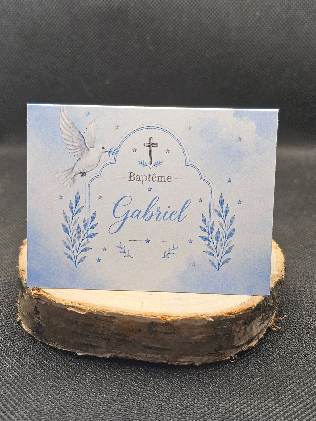 Marque-place Baptême personnalisé 💙
