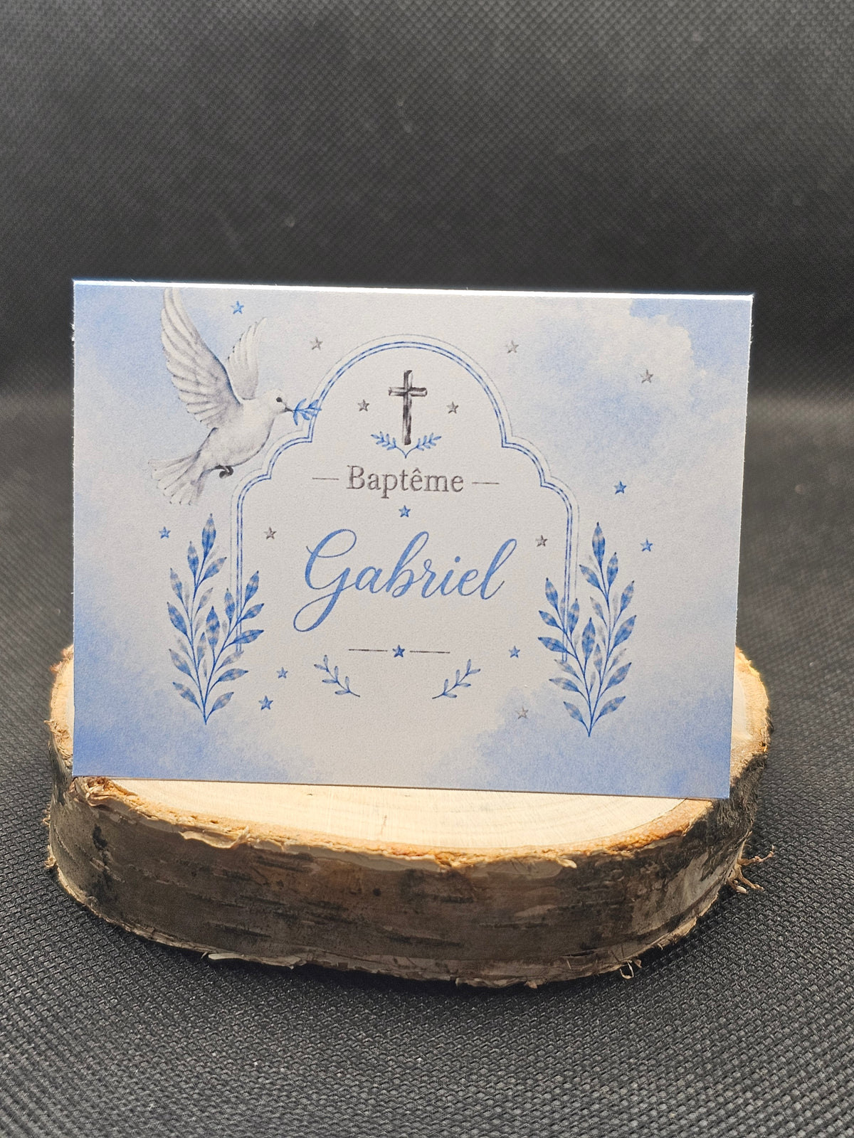 Marque-place Baptême personnalisé 💙