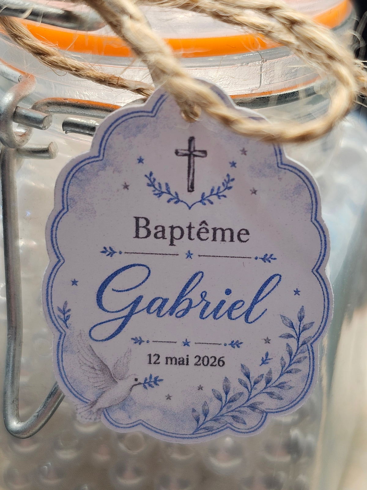 Étiquette Baptême personnalisée 💙