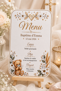 Menu de Baptême personnalisé — Douceurs Dorée ✨