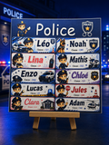 Étiquettes scolaire personnalisées — Thème Police —
