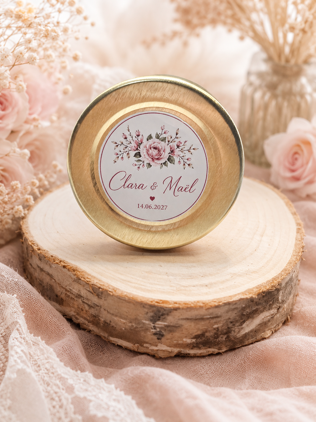 Étiquettes rondes personnalisées pour cadeaux d'invités — Ø 3cm —