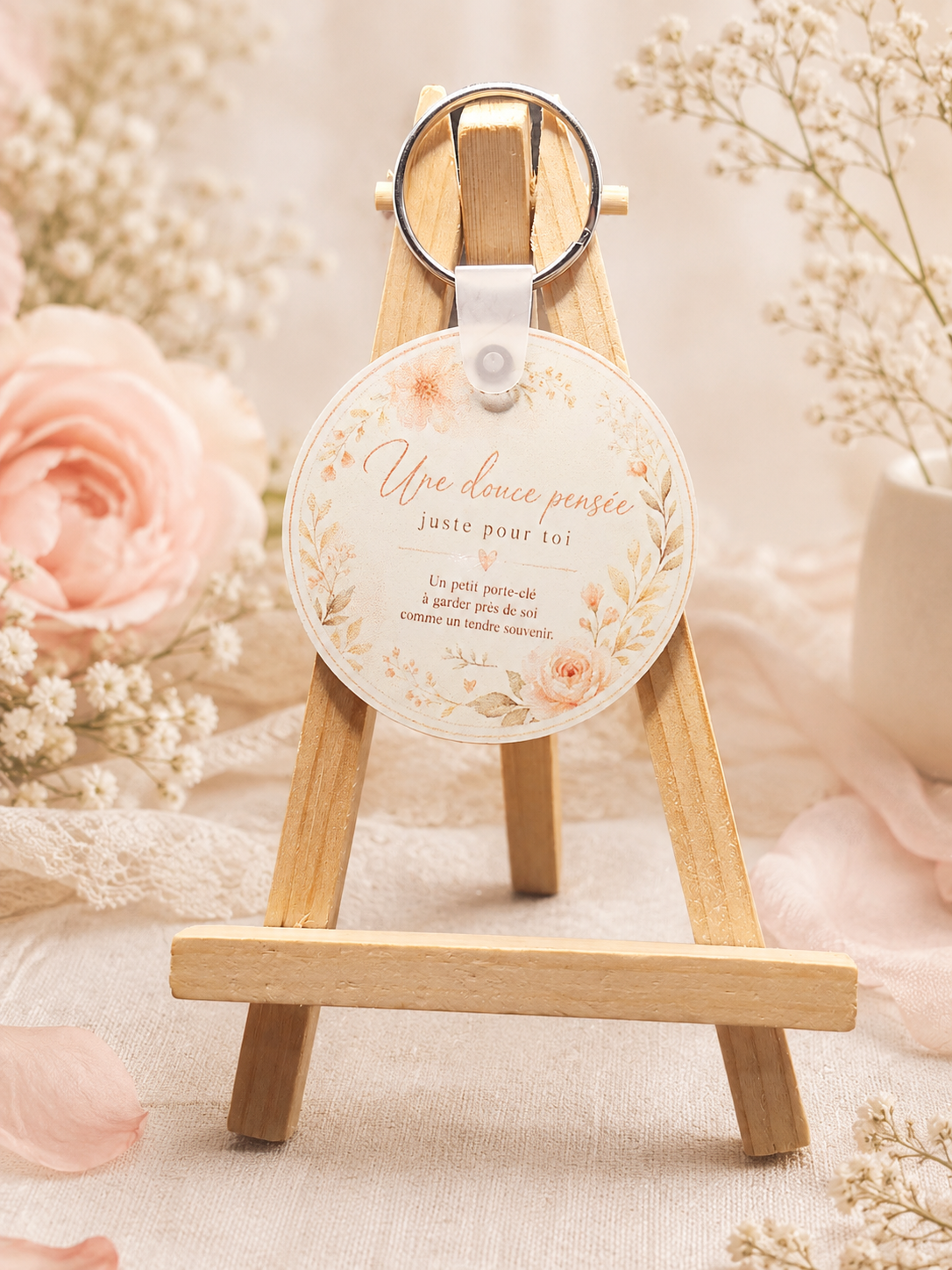 Porte-clé rond personnalisable — 5 cm —