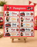 Étiquettes scolaire personnalisées — Thème Pompiers —