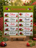 Étiquettes scolaire personnalisées — Thème Coccinelles —
