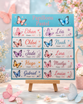 Étiquettes scolaire personnalisées — Thème Papillons Pastel —