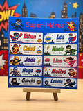 Étiquettes scolaire personnalisées — Thème Super-Héros —