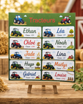 Étiquettes scolaire personnalisées — Thème Tracteurs —