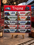 Étiquettes scolaire personnalisées — Thème Trains —